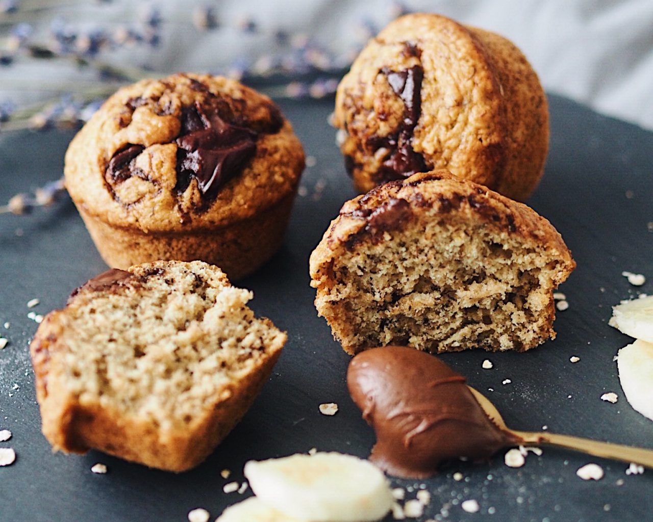 Bananen-Nutella-Muffins - #madebyluderchris.de